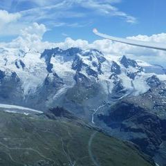 Flugwegposition um 13:09:23: Aufgenommen in der Nähe von Visp, Schweiz in 3595 Meter